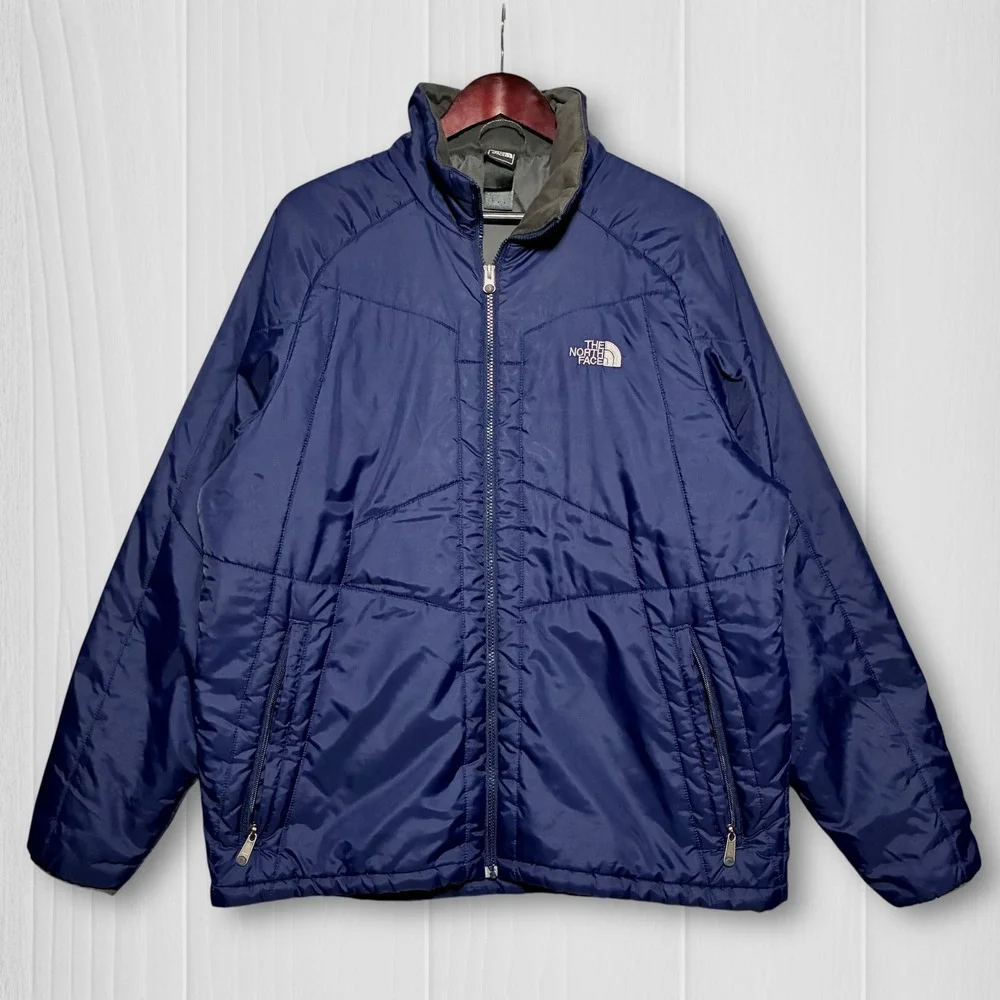 The North Face Nylon Quilted Full Zip Puffer Jacket‎ Mens XL? Navy Blue